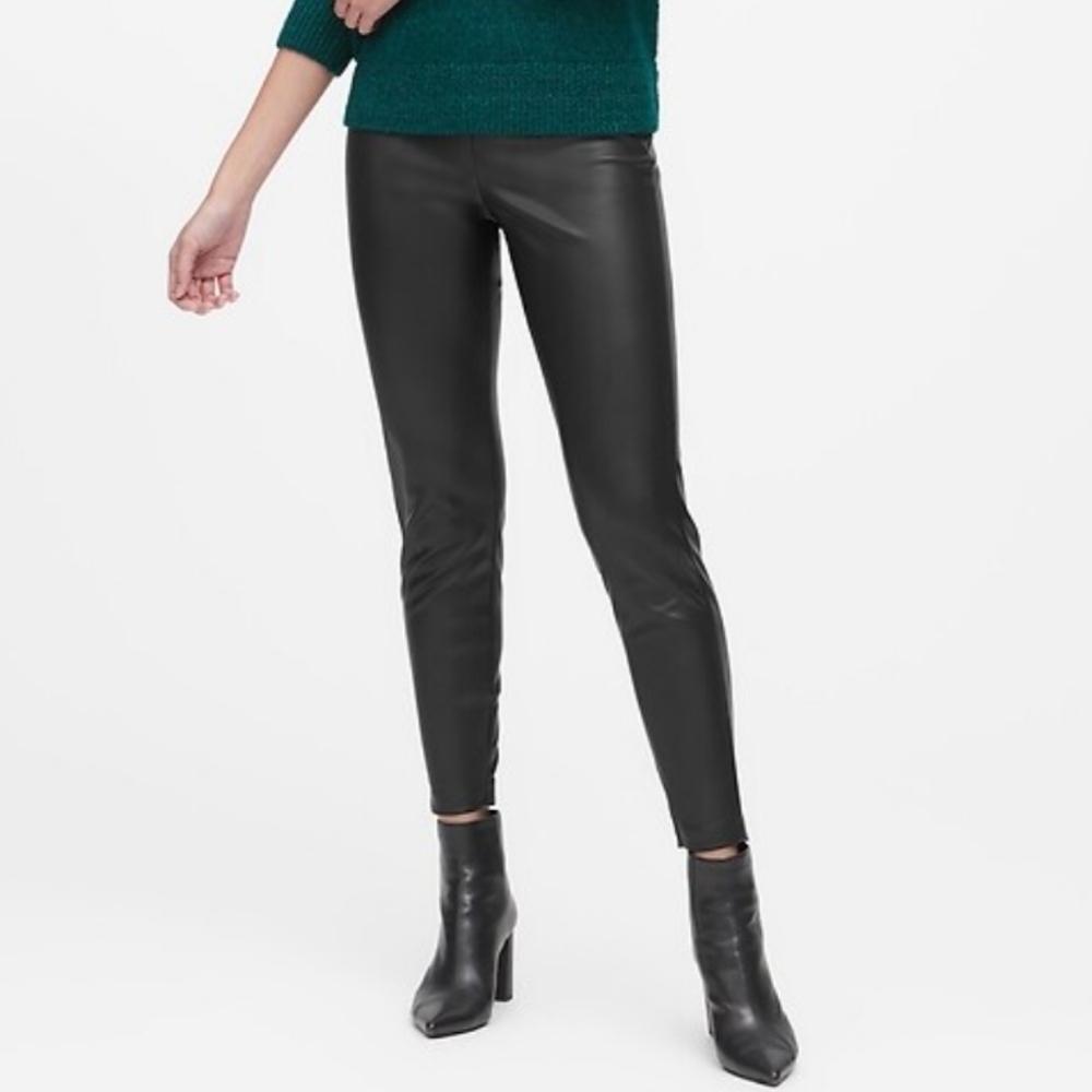 NWT Banana Republic Brown Vegan Leather Devon Pants - Women's 8